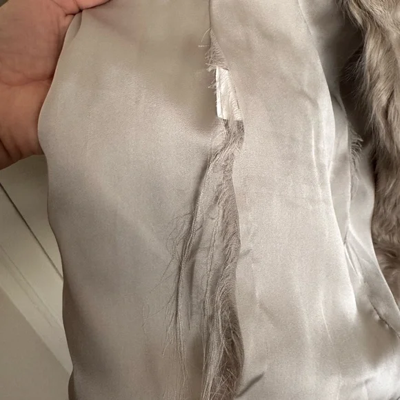 Zara Real Fur Vest in Beige - Picture 5 of 8